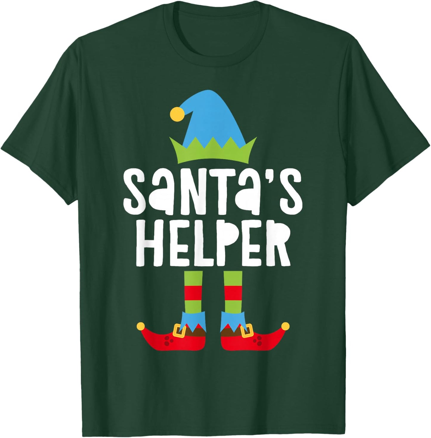 Santa's Helper Shirt Men Boy Matching Christmas Elf T-Shirt - T-Shirt | Forest