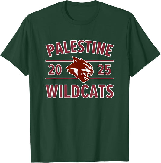 Palestine Wildcats Logo 2025 HS T-Shirt - T-Shirt | Forest