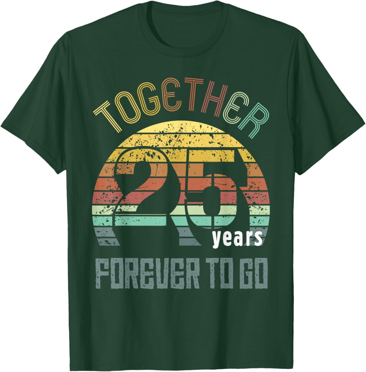 25th Years Wedding Anniversary Gifts For Couples Matching T-Shirt - T-Shirt | Forest