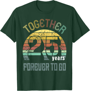25th Years Wedding Anniversary Gifts For Couples Matching T-Shirt - T-Shirt | Forest