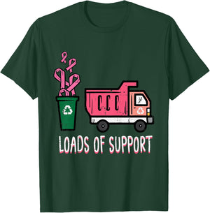 Kids Support Dumptruck Cute Breast Cancer Awareness Toddler Boys T-Shirt - T-Shirt | Forest