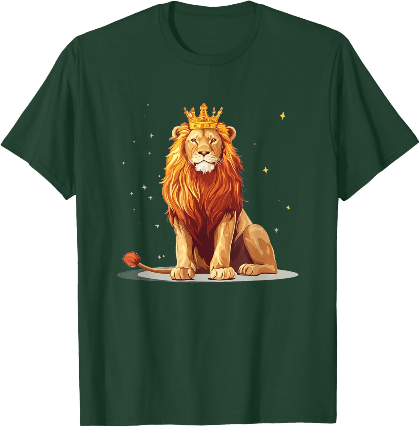 The cool lion king proudly wearing his crown for adults and kids T-Shirt - T-Shirt | Forest