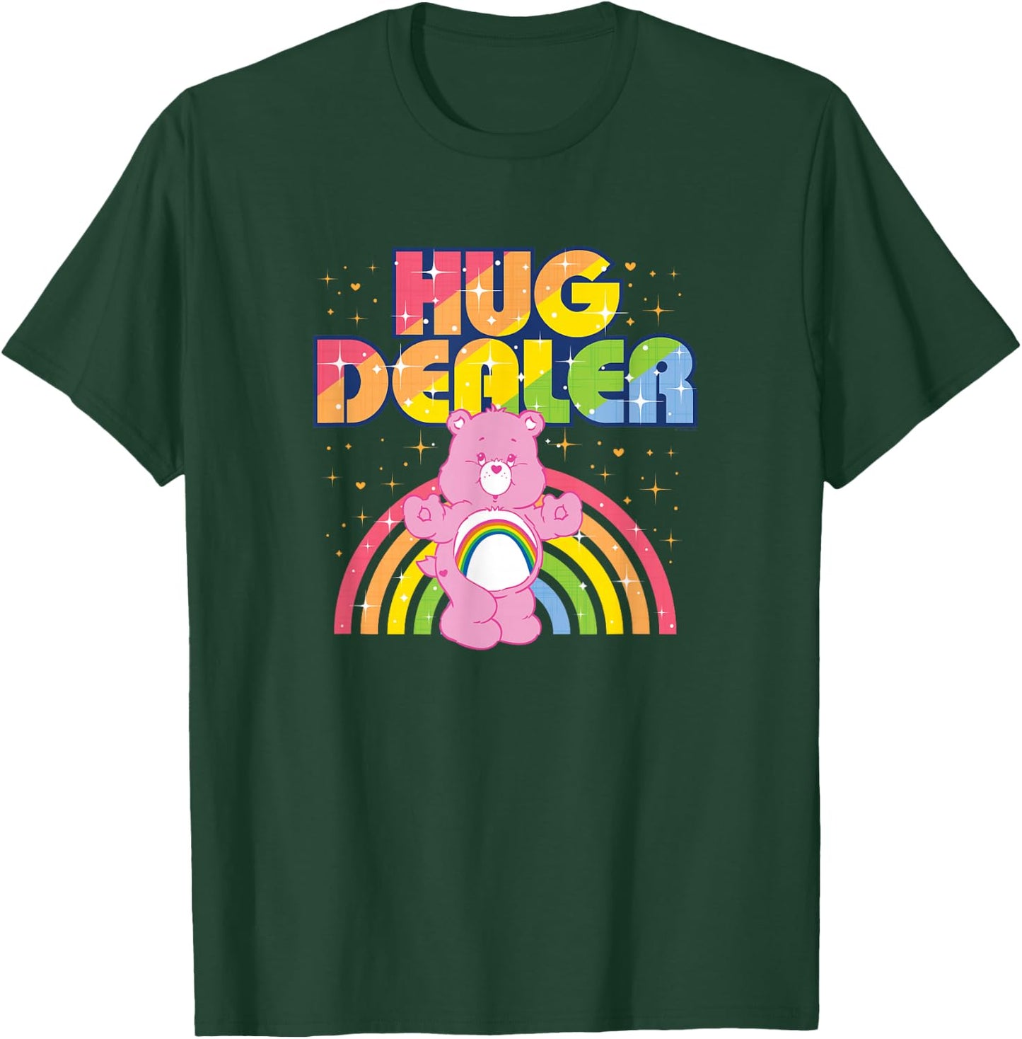 Care Bears Hug Dealer Rainbow Retro Cartoon T-Shirt - T-Shirt | Forest