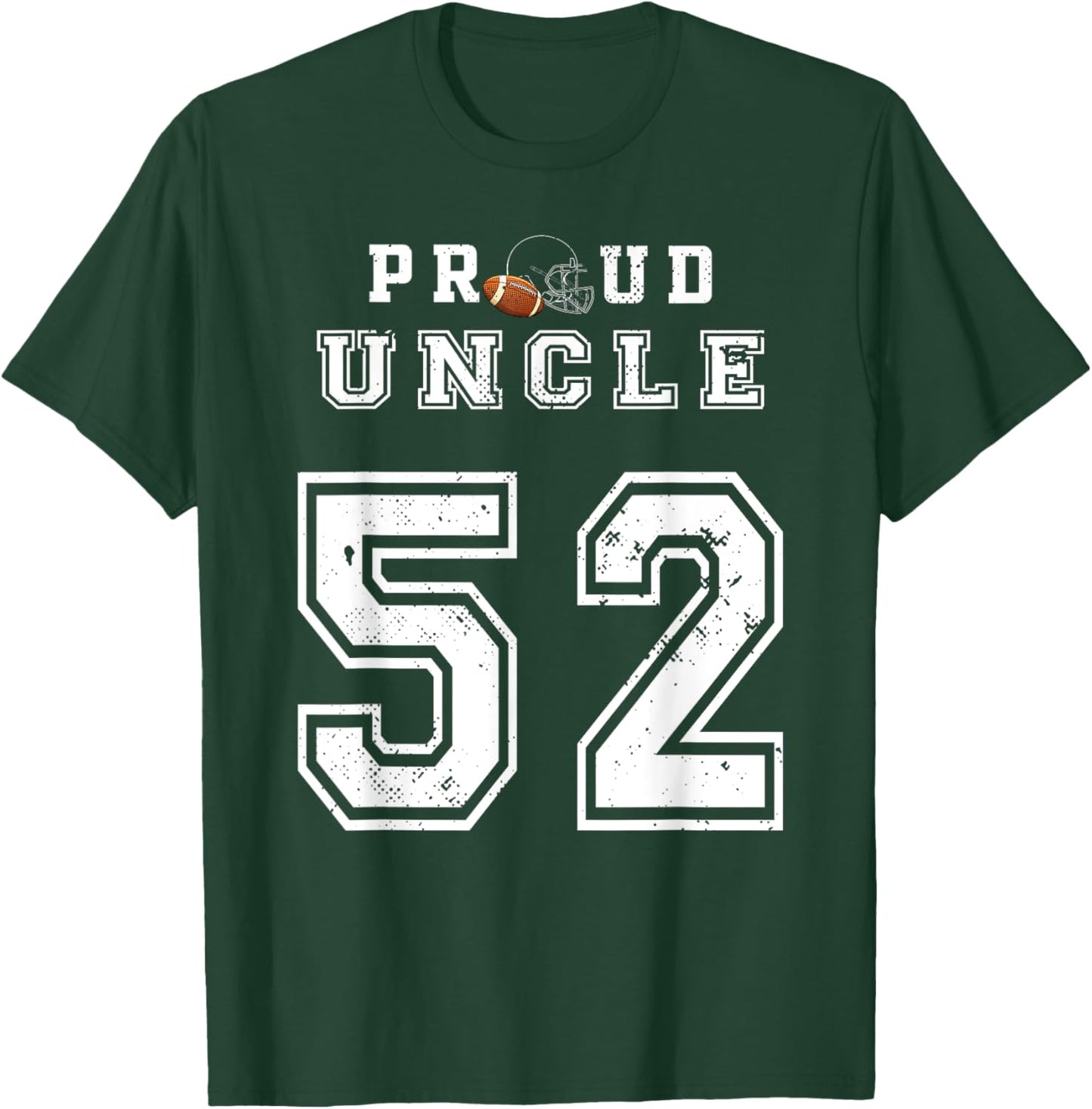 Custom Proud Football Uncle Number 52 Personalized T-Shirt - T-Shirt | Forest
