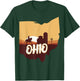 Ohio Map Horse Riding Cowboy Barn Windmill Ohio Souvenirs T-Shirt - T-Shirt | Forest