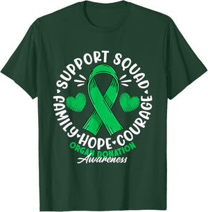 Support Awareness Squad I Transplant Survivor Organ Donation T-Shirt - T-Shirt | Forest