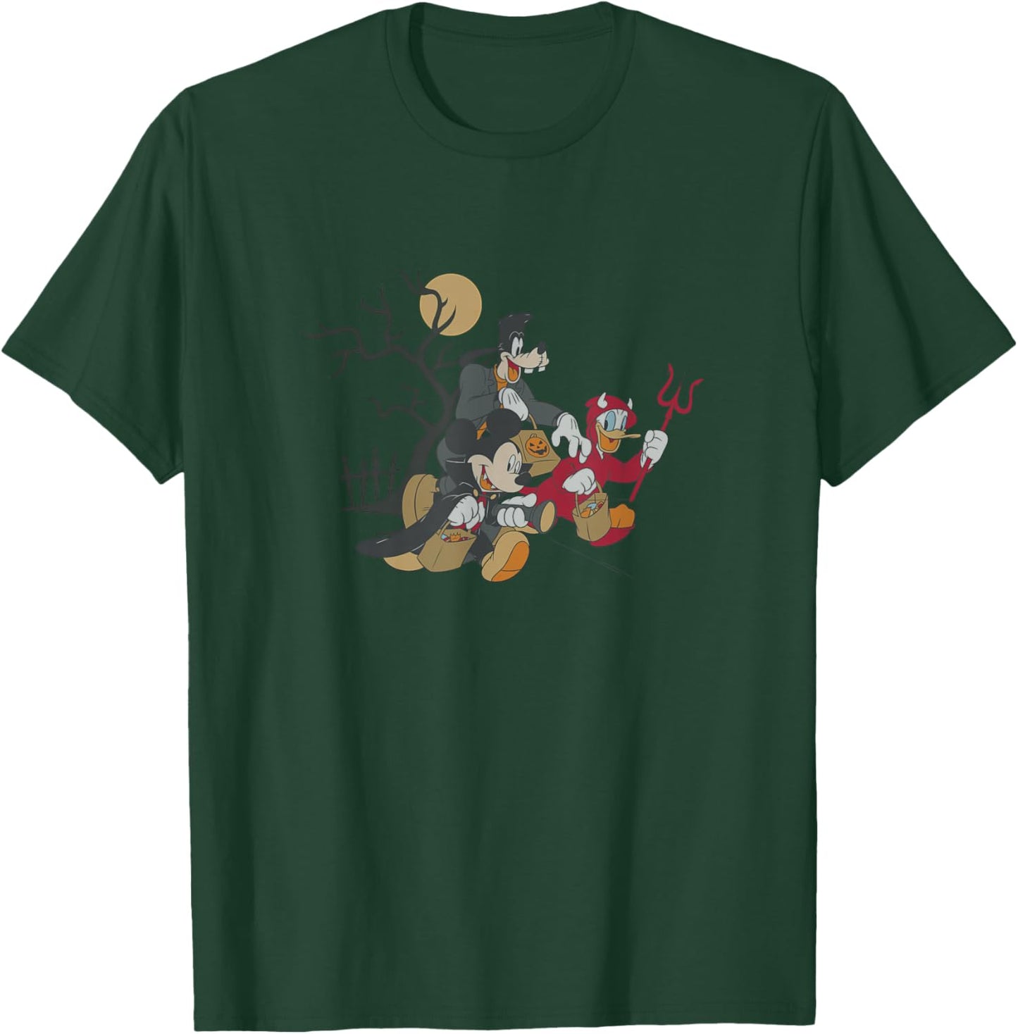 Disney Mickey And Friends Halloween Trick Or Treat Spooky T-Shirt - T-Shirt | Forest