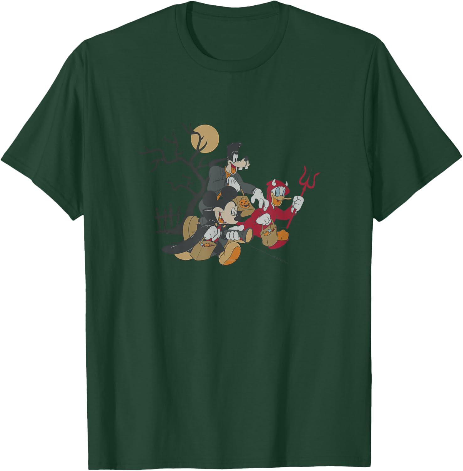 Disney Mickey And Friends Halloween Trick Or Treat Spooky T-Shirt - T-Shirt | Forest