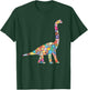 SunFrot T Rex Dinosaur, Flowers - -Adults/Kids, Black, Small, Short Sleeve, Cotton 100% T-Shirt - T-Shirt | Forest