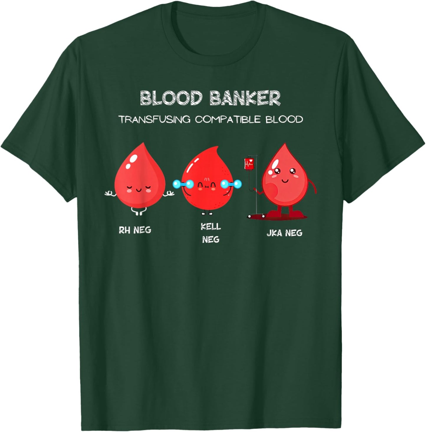 Blood Bank Blood Type Medical Lab Science Laboratory Blood T-Shirt - T-Shirt | Forest