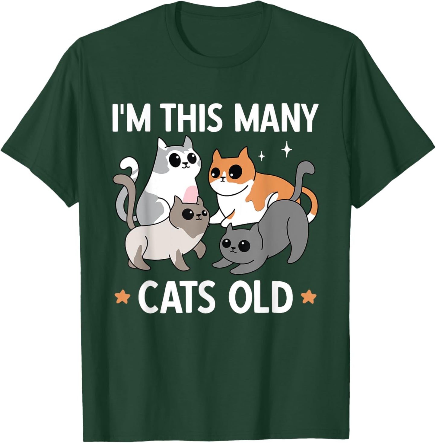 I'm This Many Cats Old 4th Birthday Party Kitten Cat T-Shirt - T-Shirt | Forest