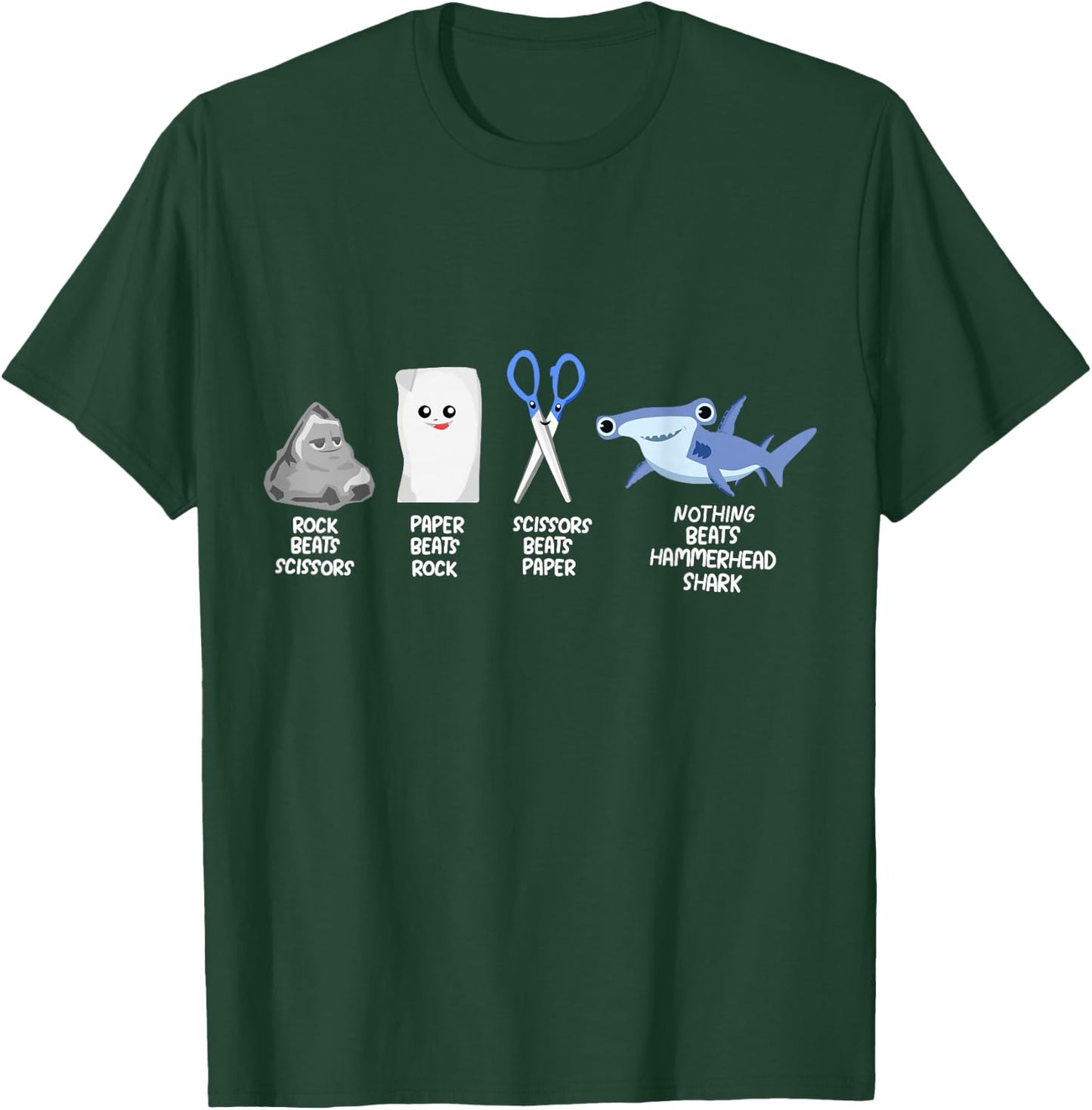 Rock Paper Scissors Hammerhead Shark Clothes Gift Shark T-Shirt - T-Shirt | Forest