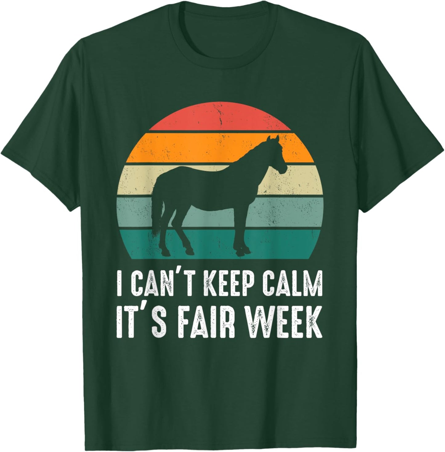 Retro State and County Fair Show Horse Equestrian Showing T-Shirt - T-Shirt | Forest