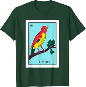 El Pajaro Lottery Card The Bird Card Mexican Lottery T-Shirt - T-Shirt | Forest