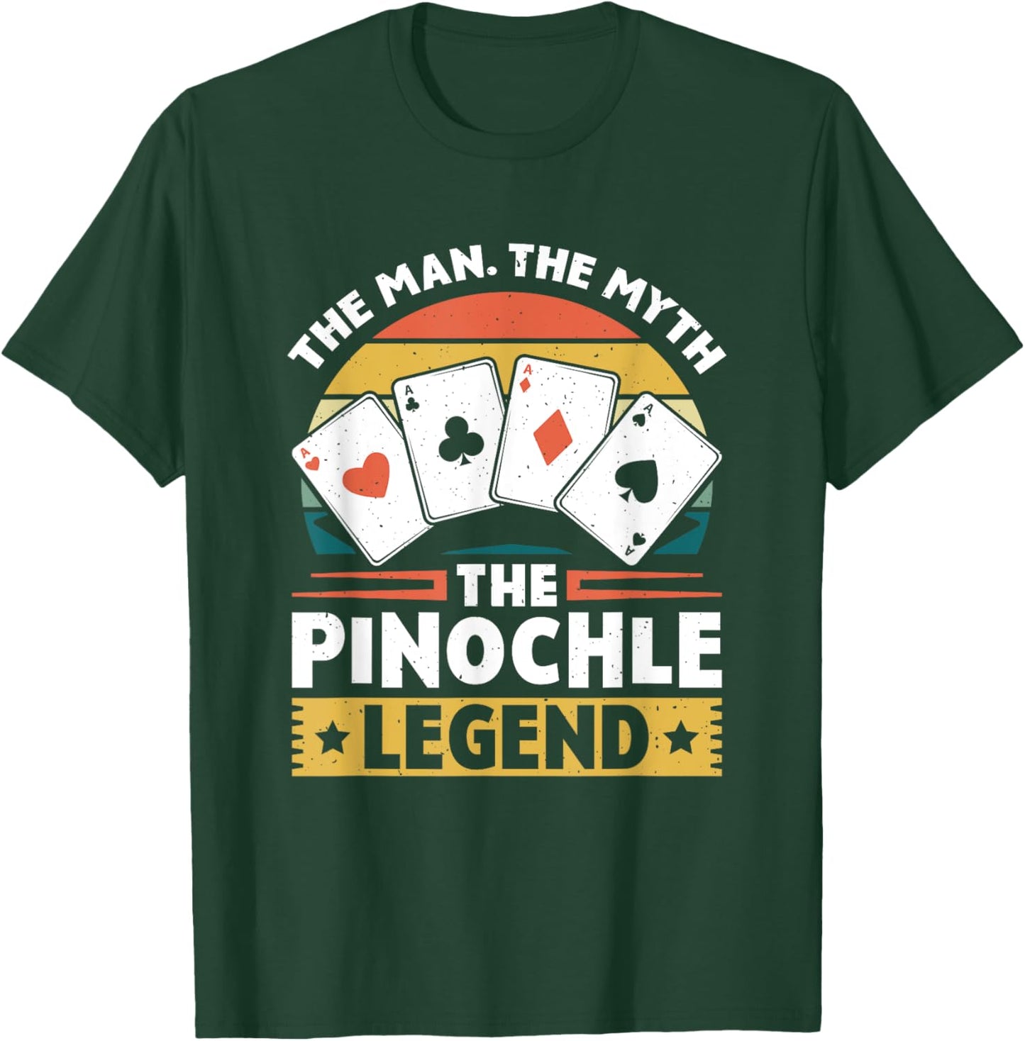 Pinochle Legend - Card Game Funny Pinochle Vintage Pinochle T-Shirt - T-Shirt | Forest