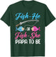 Fish-He Or Fish-She Papa To Be Gender Reveal Baby Shower T-Shirt - T-Shirt | Forest