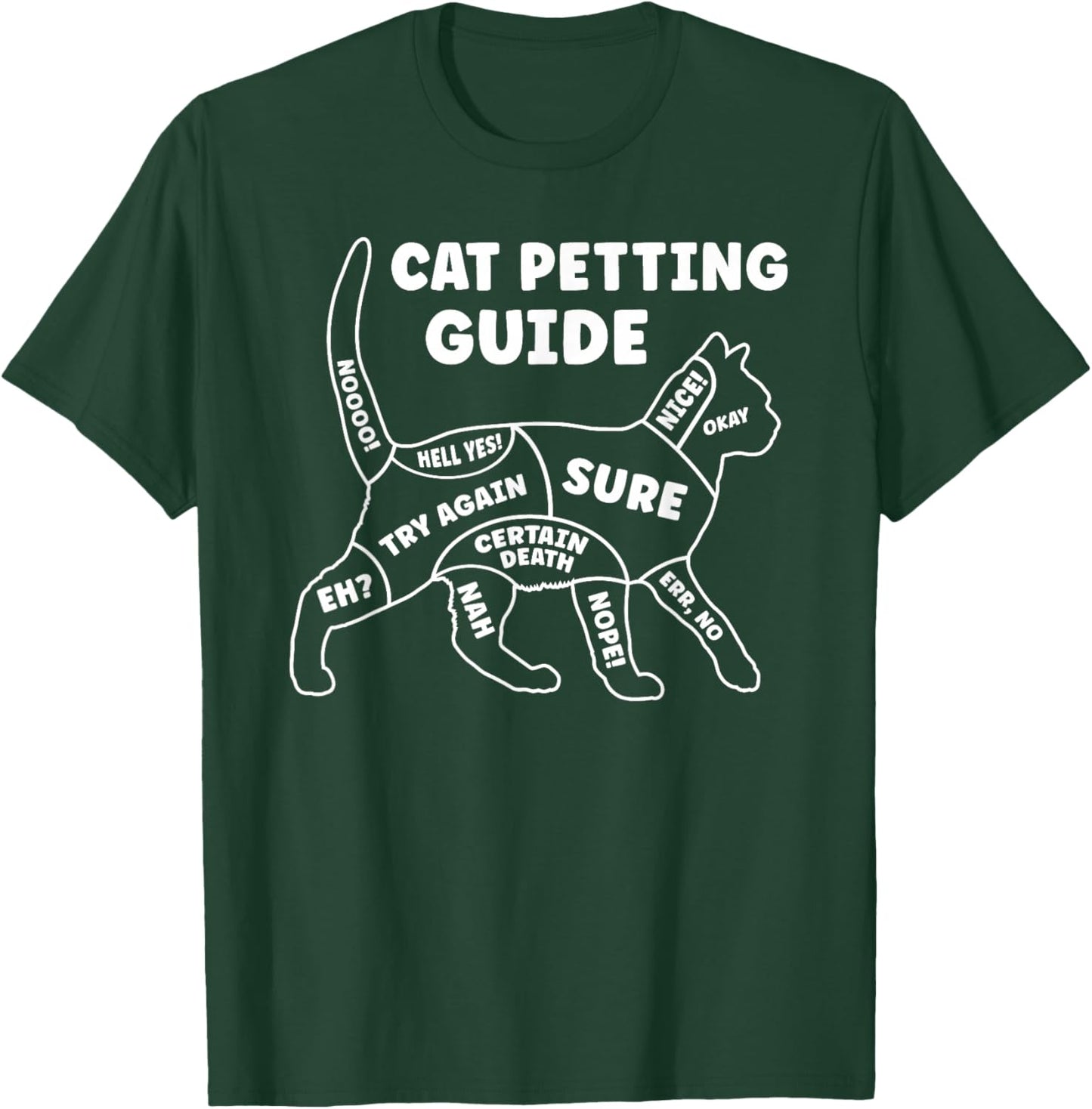 Funny Cat Petting Guide for Pet Owners & Kitty Lovers T-Shirt - T-Shirt | Forest