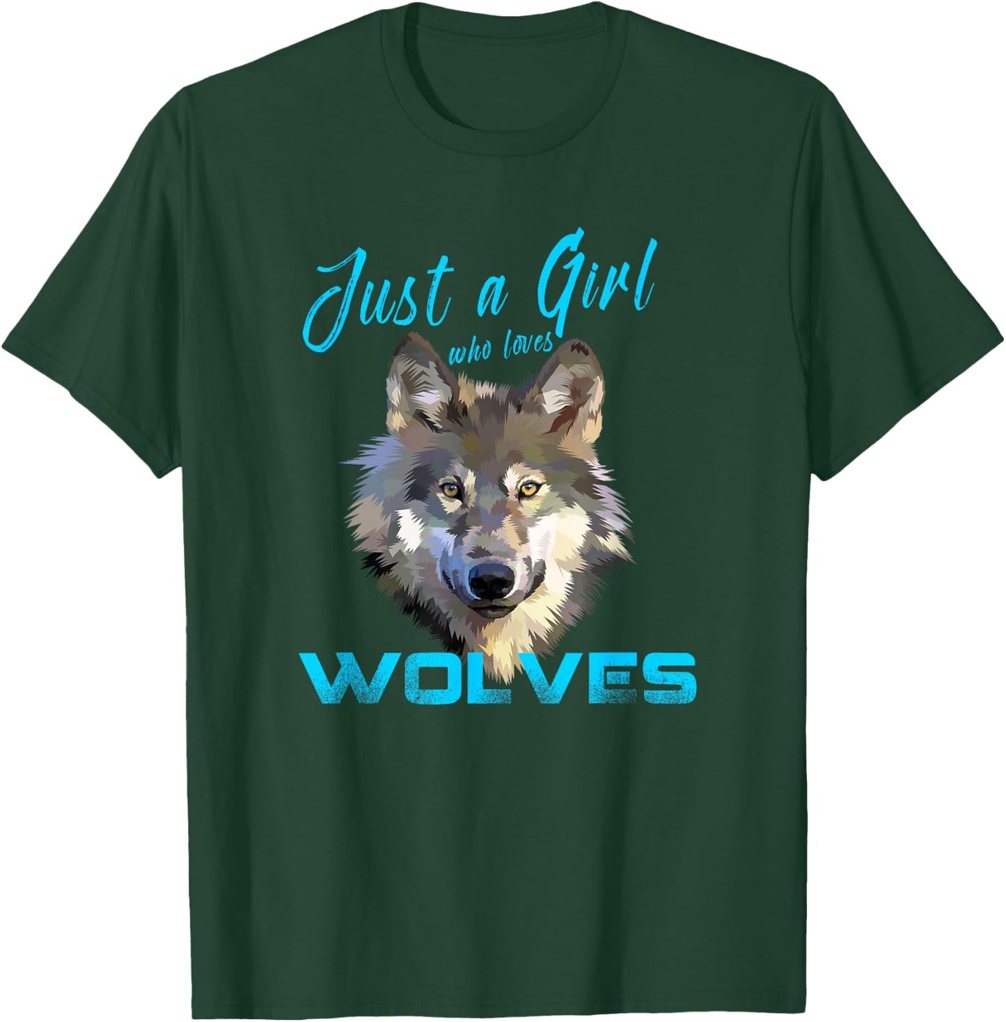 Just A Girl Who Loves Wolves Shirt Cute Wolf Gift Girls T-Shirt - T-Shirt | Forest