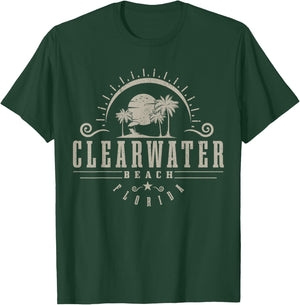Clearwater Beach Florida FL Vintage Sunset Surf Vacation T-Shirt - T-Shirt | Forest