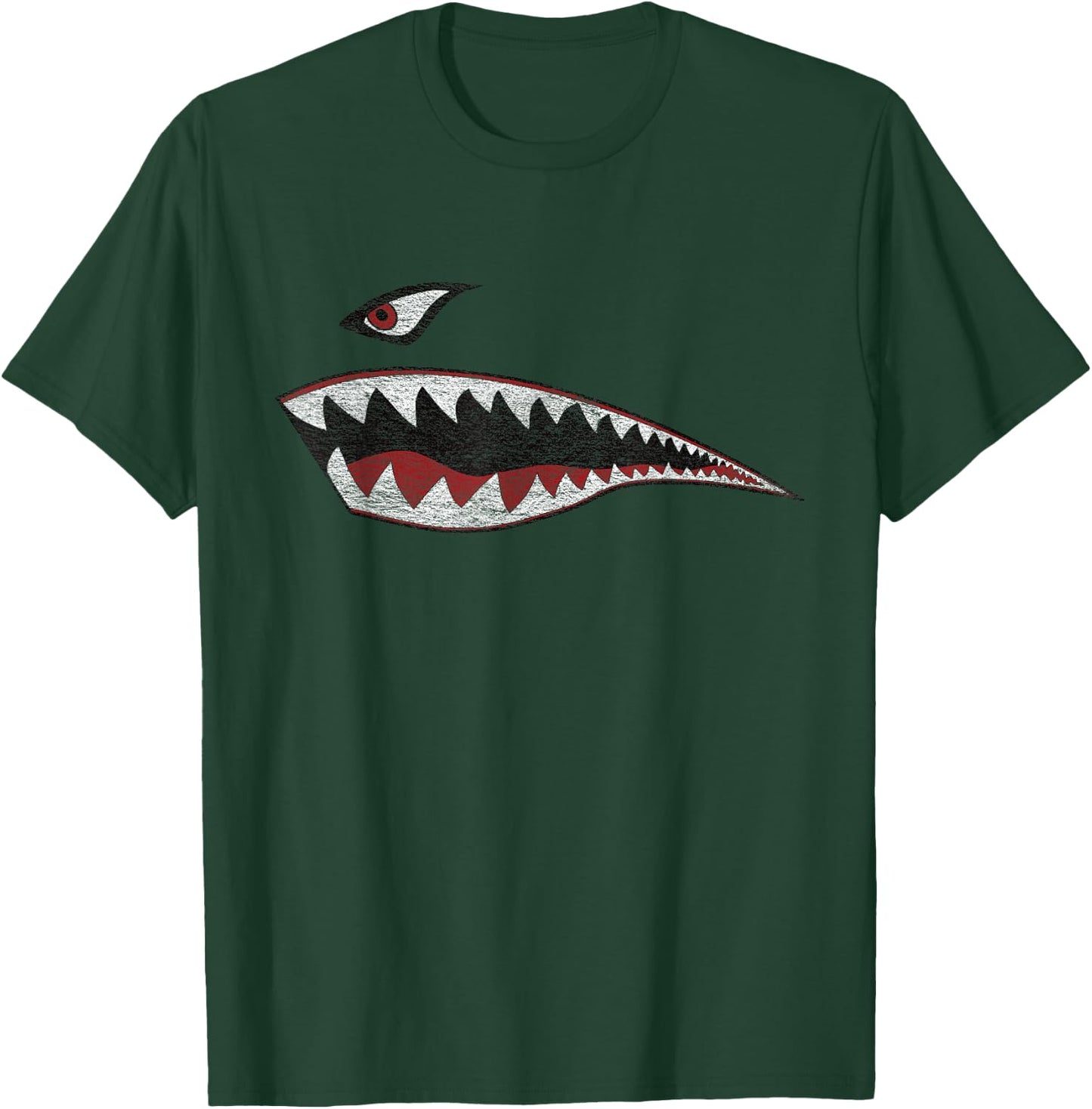Shark Teeth Nose Art Warhawk P-40 A-10 Warthog War Plane T-Shirt - T-Shirt | Forest