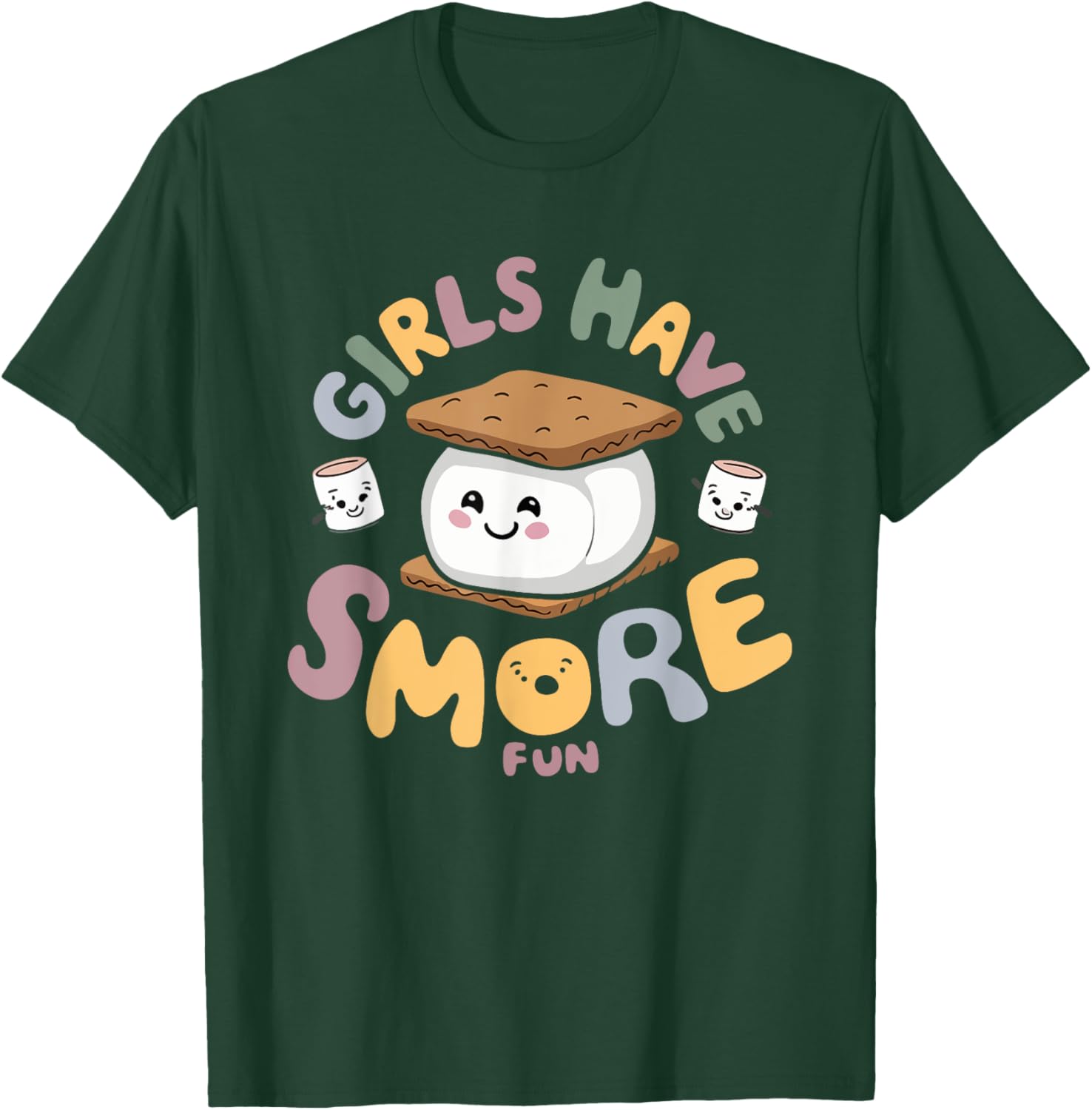 Girls Have Smore Fun Camping Campfire Camper Camp Cute T-Shirt - T-Shirt | Forest