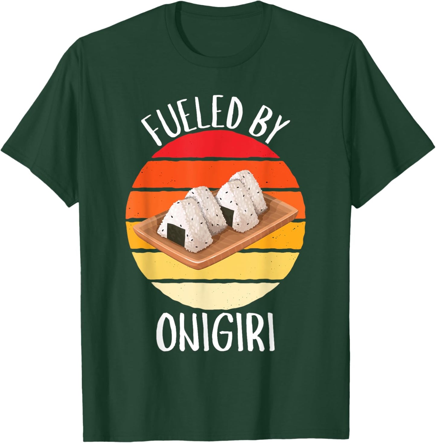 Retro Fueled By Onigiri Vintage Onigiri Lover T-Shirt - T-Shirt | Forest