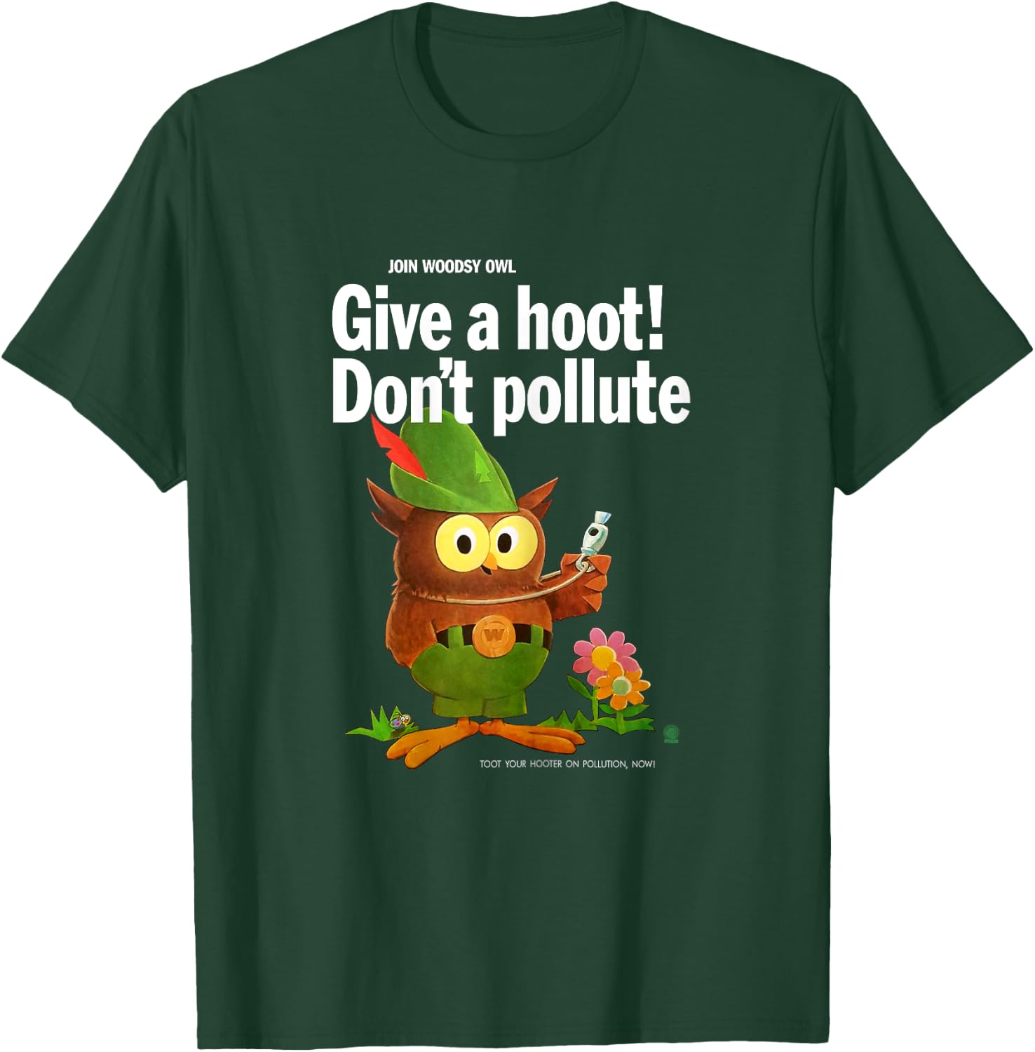 Woodsy Owl Give a Hoot Don't Pollute 70s Vintage T-Shirt - T-Shirt | Forest
