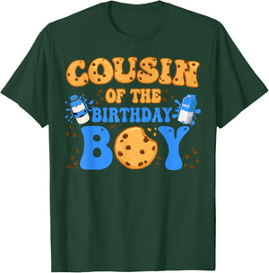 Cousin Of The Birthday Boy Milk and Cookies Lover T-Shirt - T-Shirt | Forest