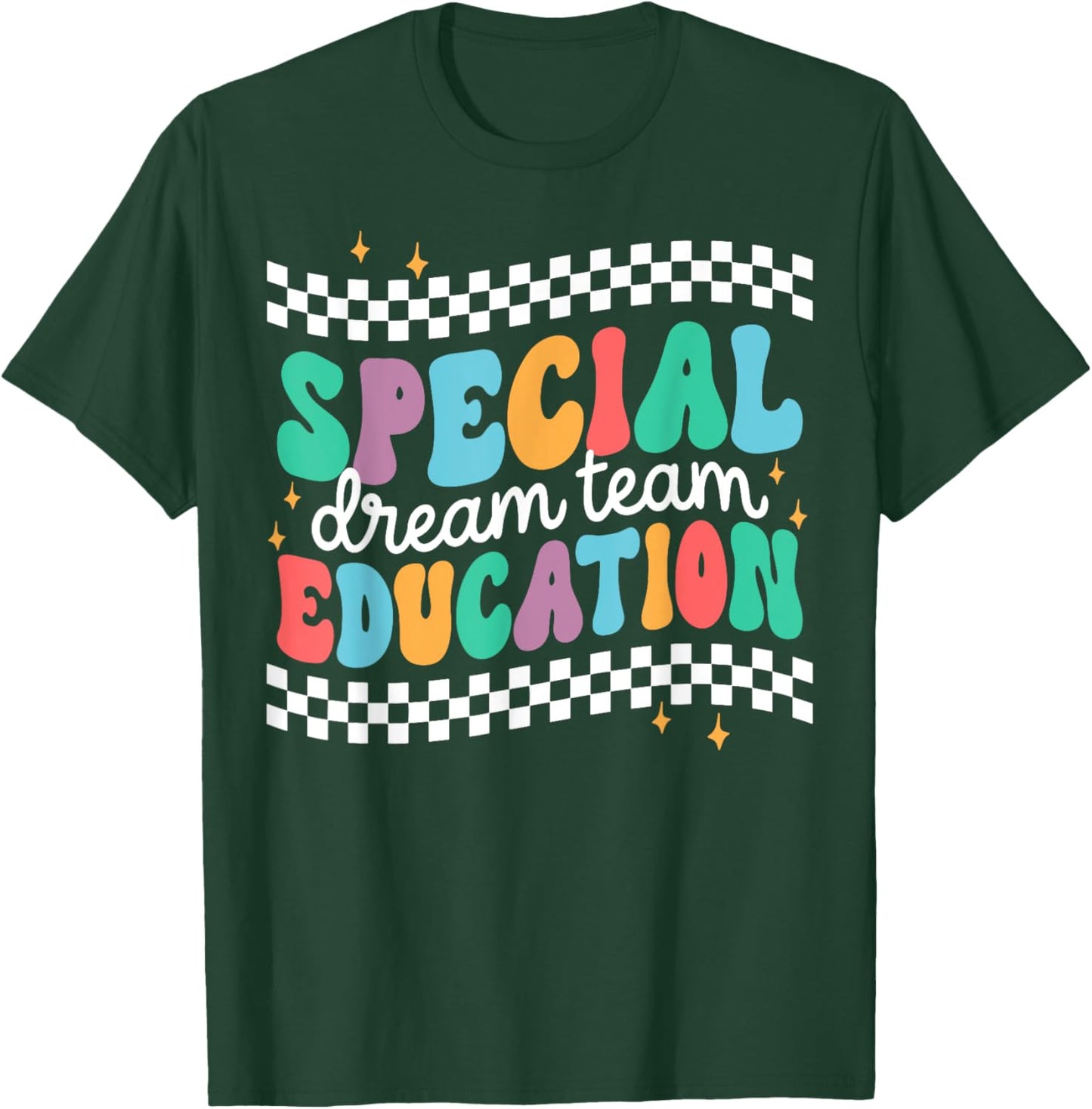 Retro Special Education Squad Groovy Dream Team SPED Teacher T-Shirt - T-Shirt | Forest
