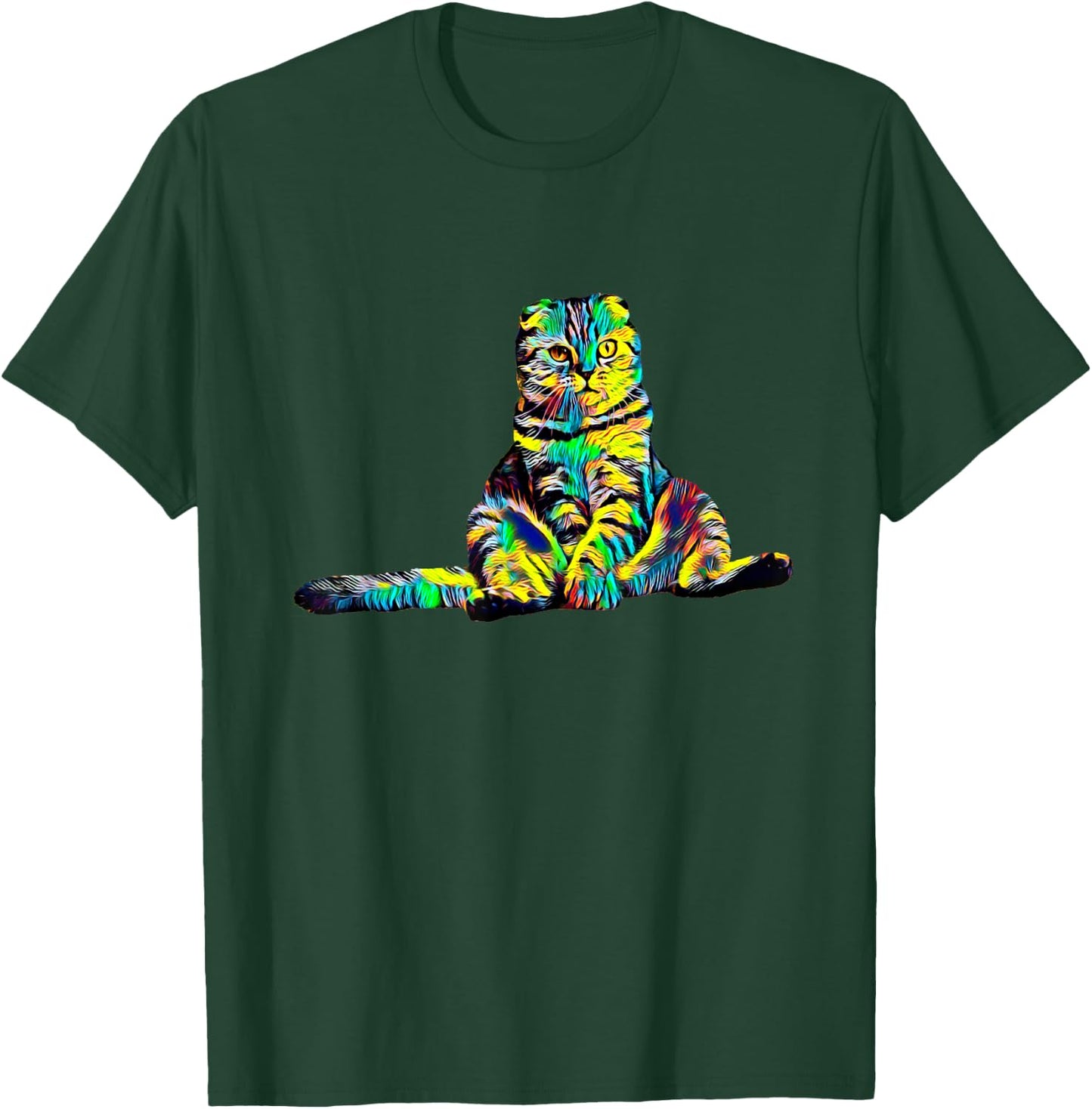 Scottish Fold Cat Men Women Girls Kids T-Shirt - T-Shirt | Forest