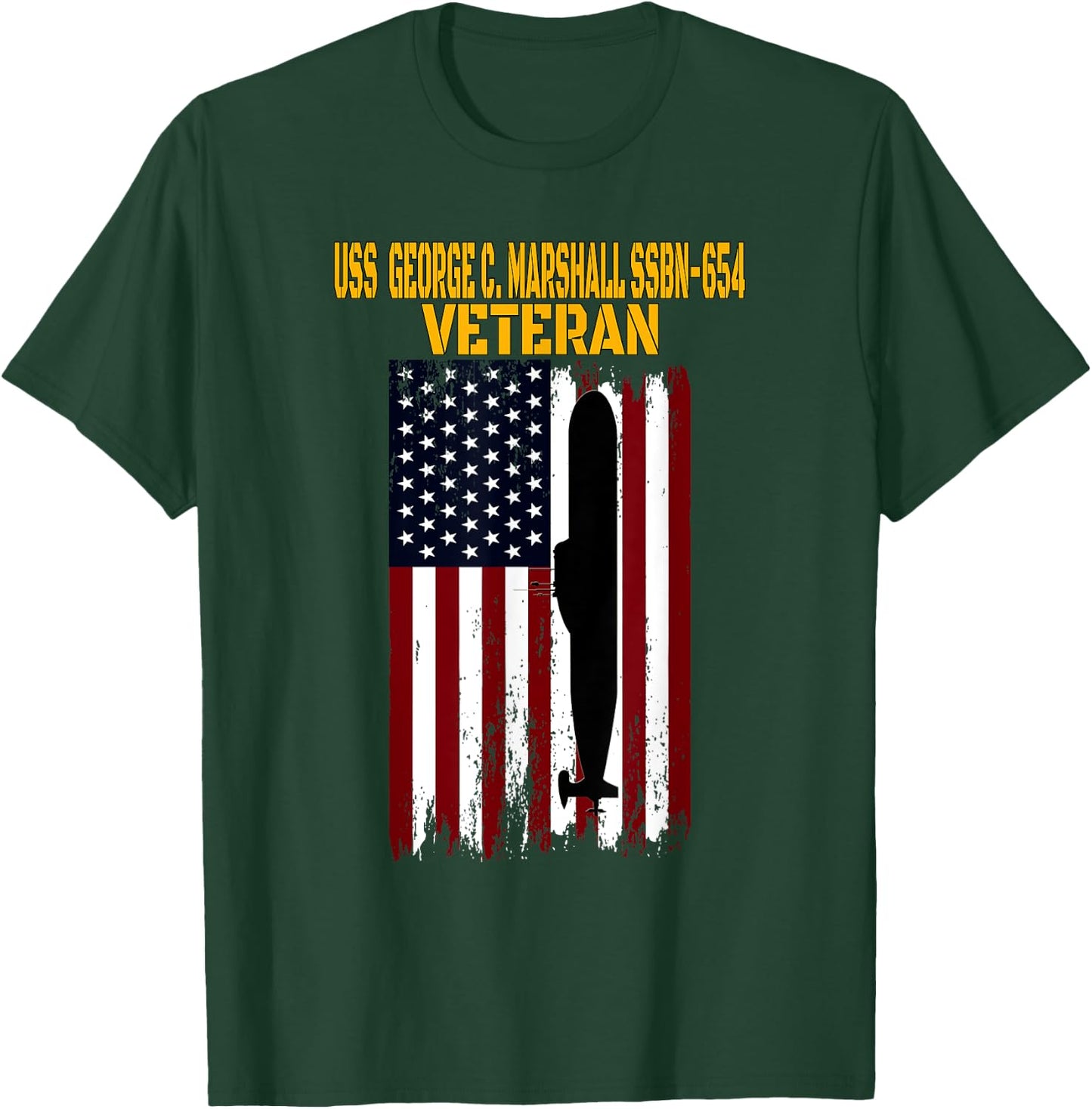 USS Marshall SSBN-654 Submarine Veterans Day Father's Day T-Shirt - T-Shirt | Forest