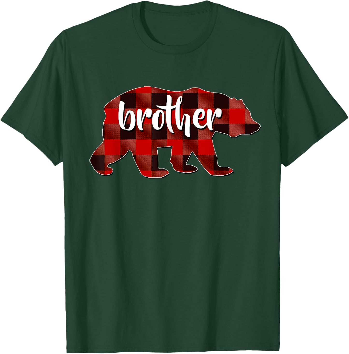 Red Plaid Brother Buffalo Matching Family Pyjamas Christmas T-Shirt - T-Shirt | Forest