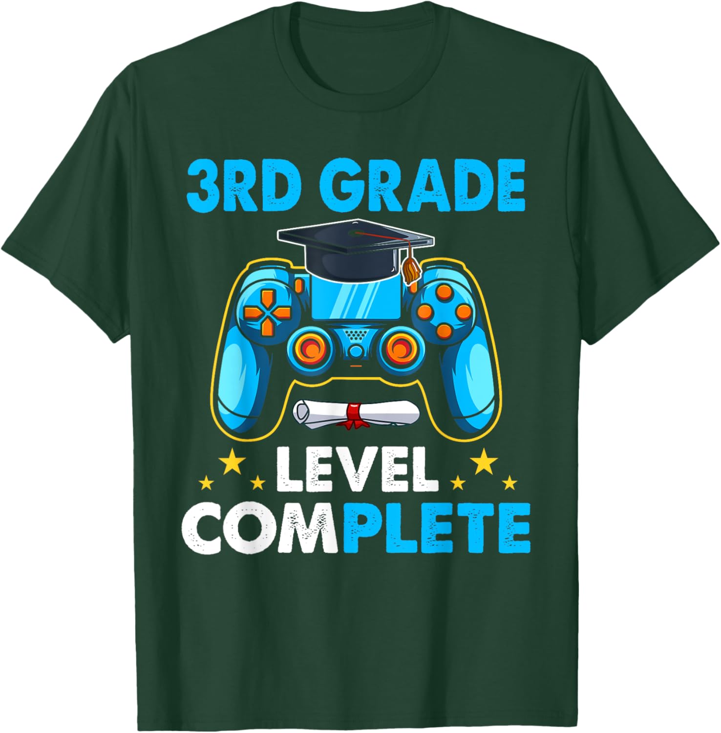 3rd Grade Level Complete Last Day Of School Graduate Boys T-Shirt - T-Shirt | Forest