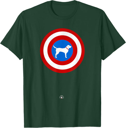 Cute Graphic Superhero Dog - Captain Labrador Men Women Kids T-Shirt - T-Shirt | Forest