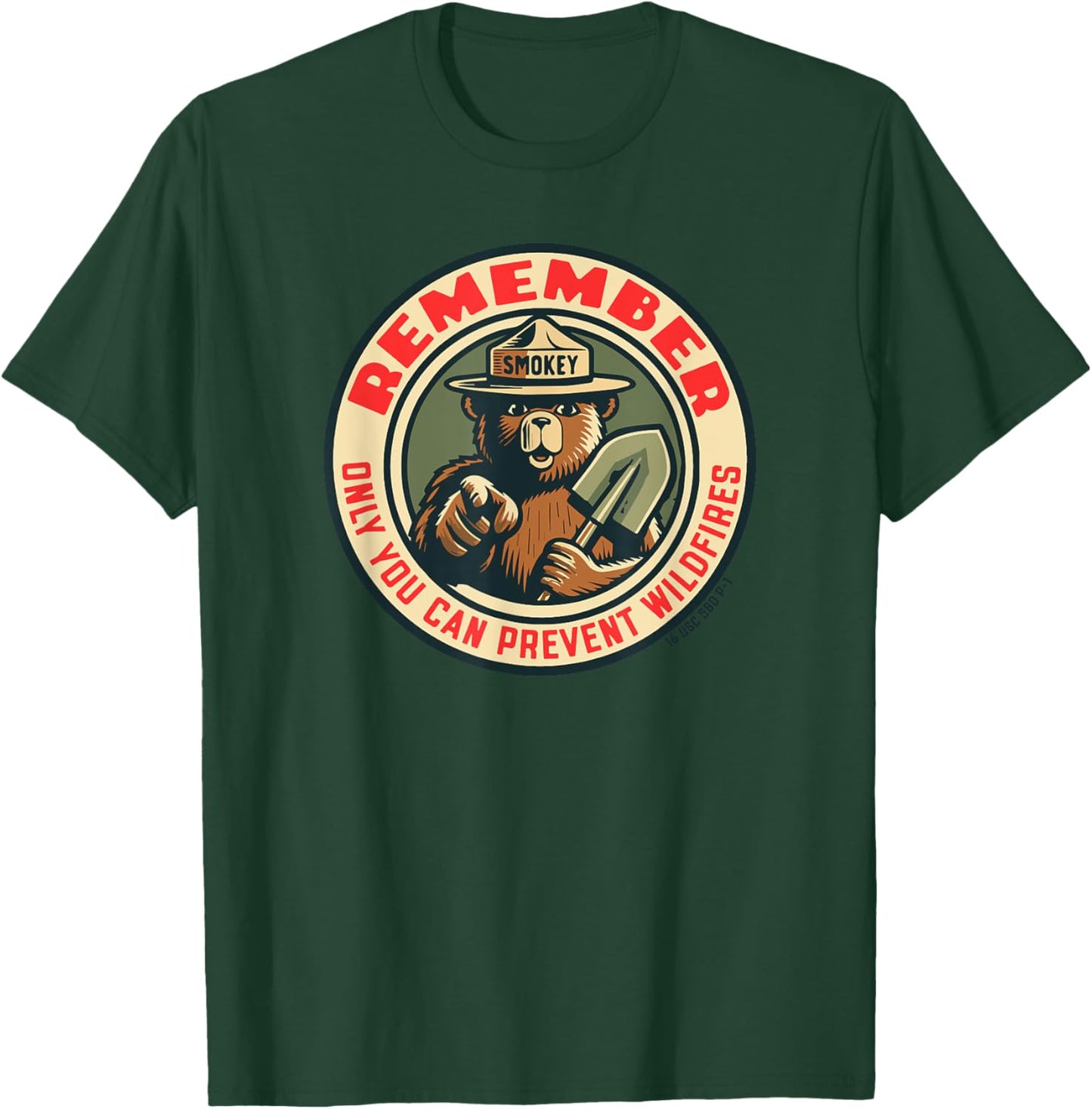 Remember Only You Vintage Smokey Bear Seal Retro T-Shirt - T-Shirt | Forest