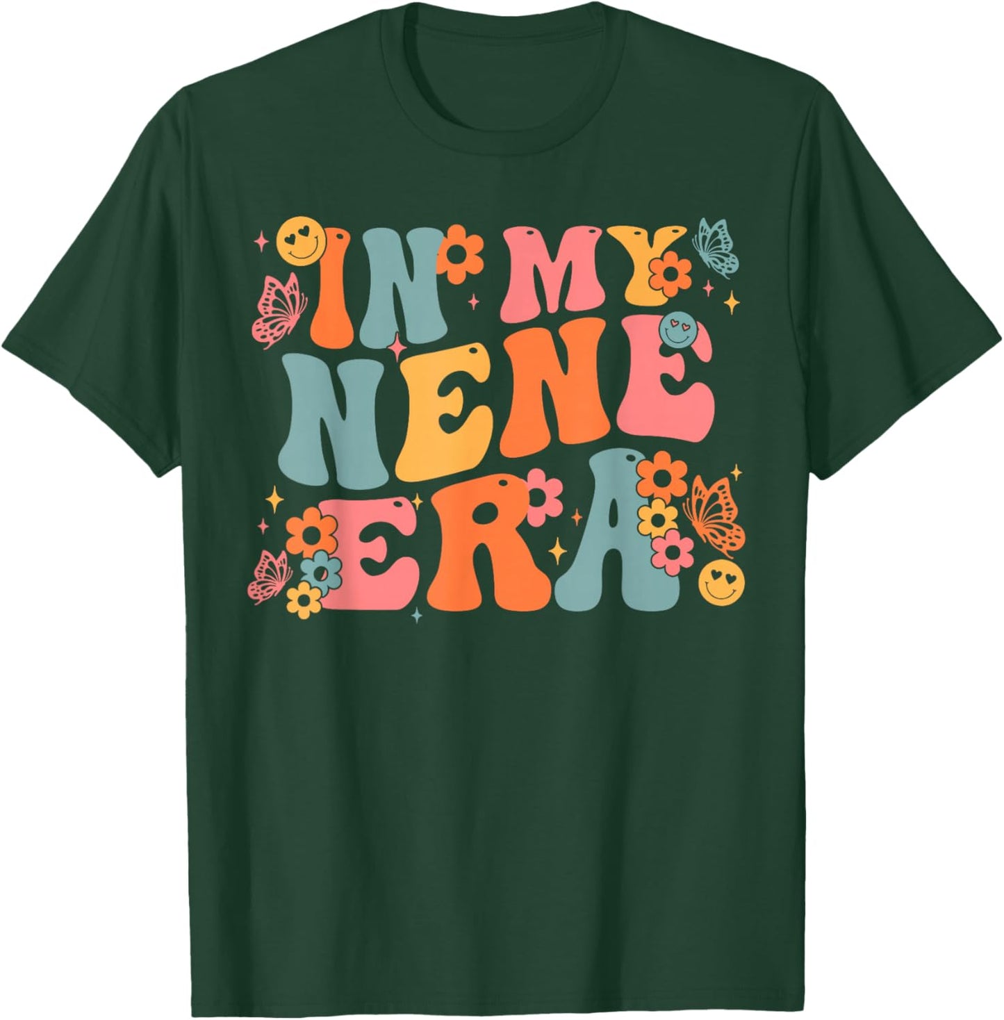 Retro Groovy In My Nene Era Baby Announcement T-Shirt - T-Shirt | Forest