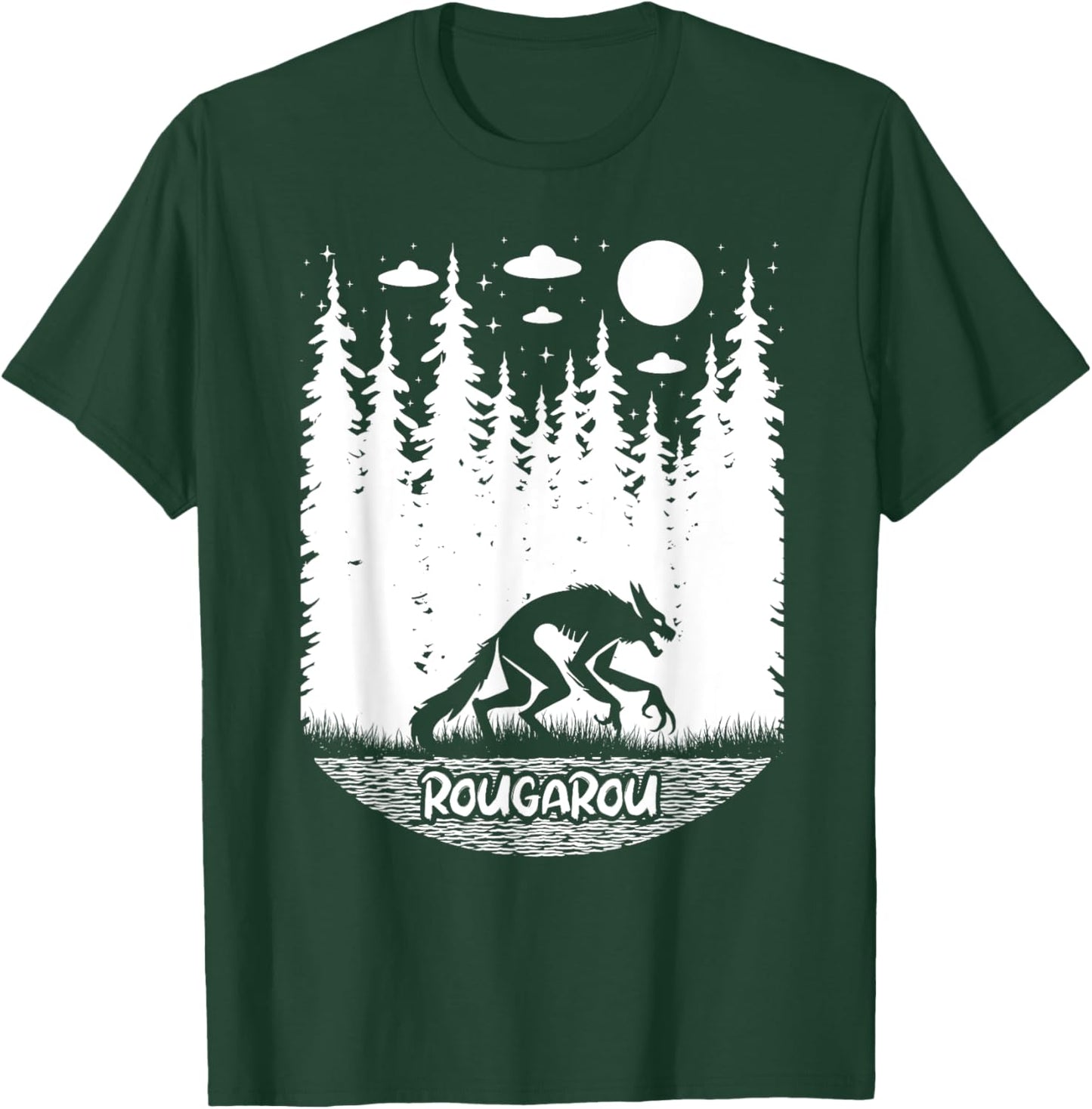 Funny Cryptid Rougarou Ufos Folklore Creature Cryptozoology T-Shirt - T-Shirt | Forest