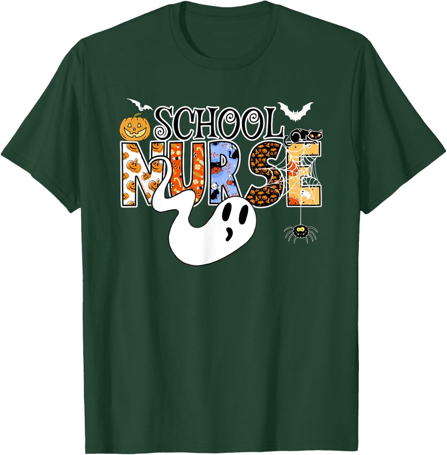 Fun SCHOOL NURSE Halloween Costume School Nurse Halloween T-Shirt - T-Shirt | Forest
