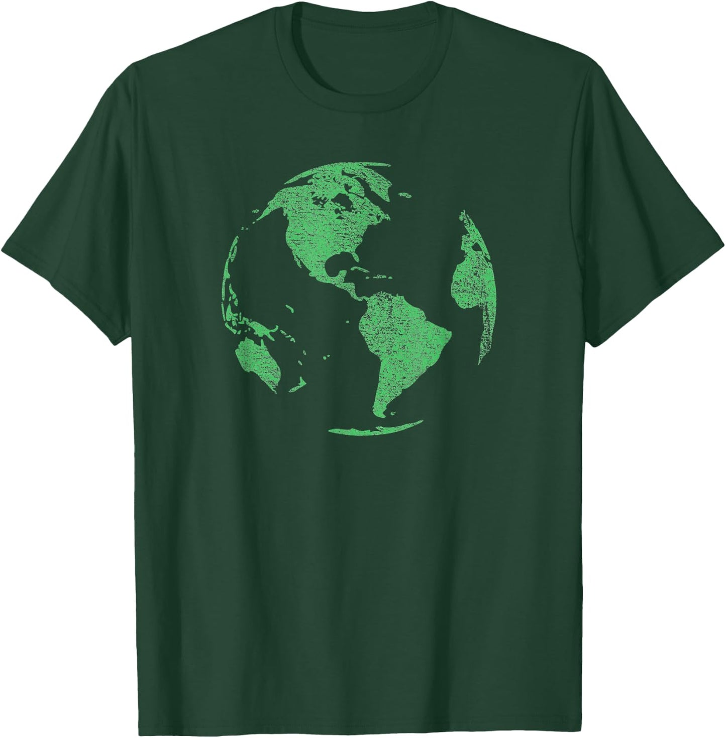 Earth Day Save Our Planet Climate Change Globe World Map T-Shirt - T-Shirt | Forest