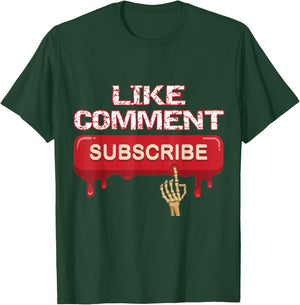 Social Media Vlogger Gegefmir Comment Subscribe T-Shirt - T-Shirt | Forest