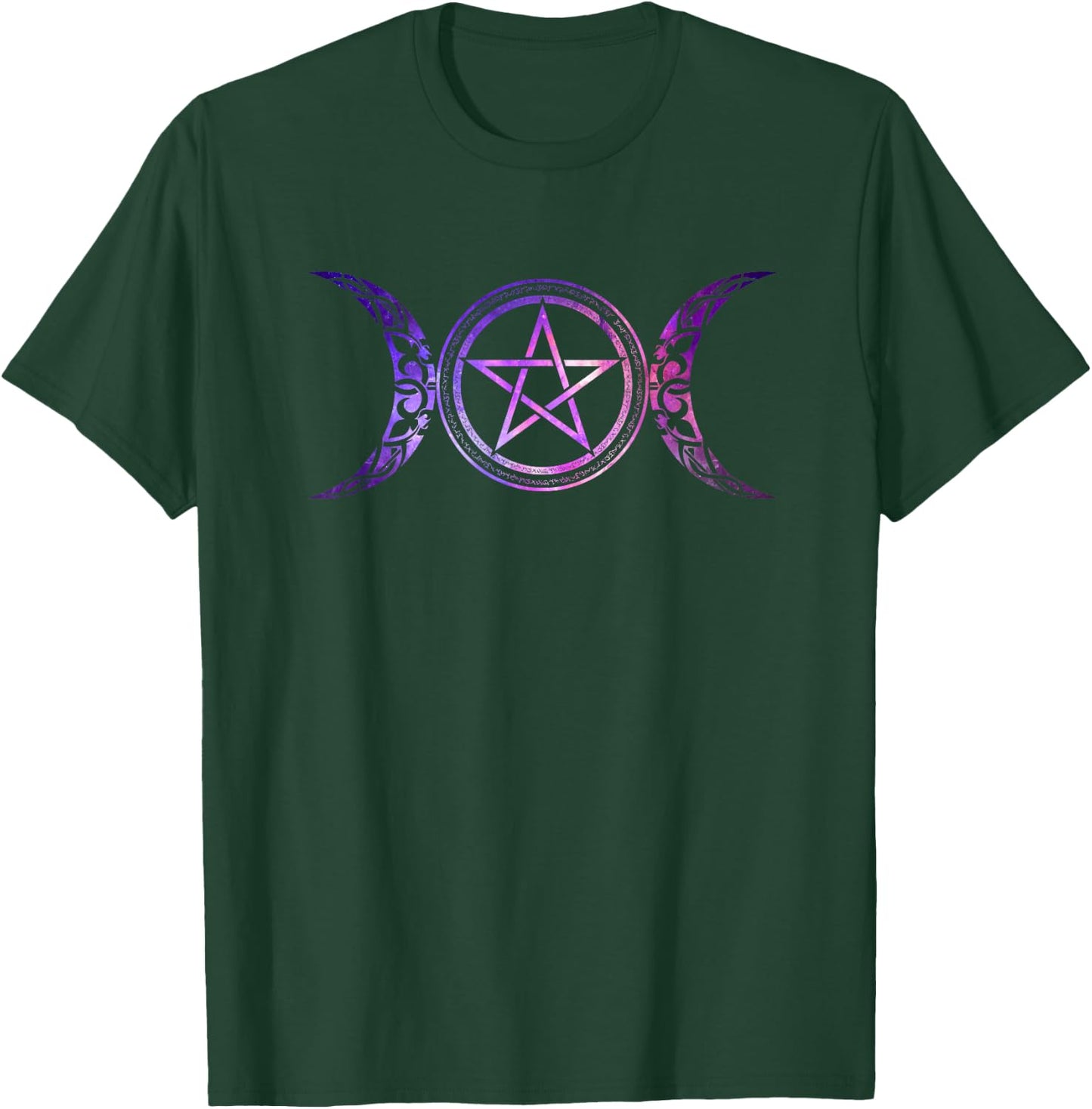 Moon Witch Wicca Witchcraft Occult Pentagram Star Wicca T-Shirt - T-Shirt | Forest