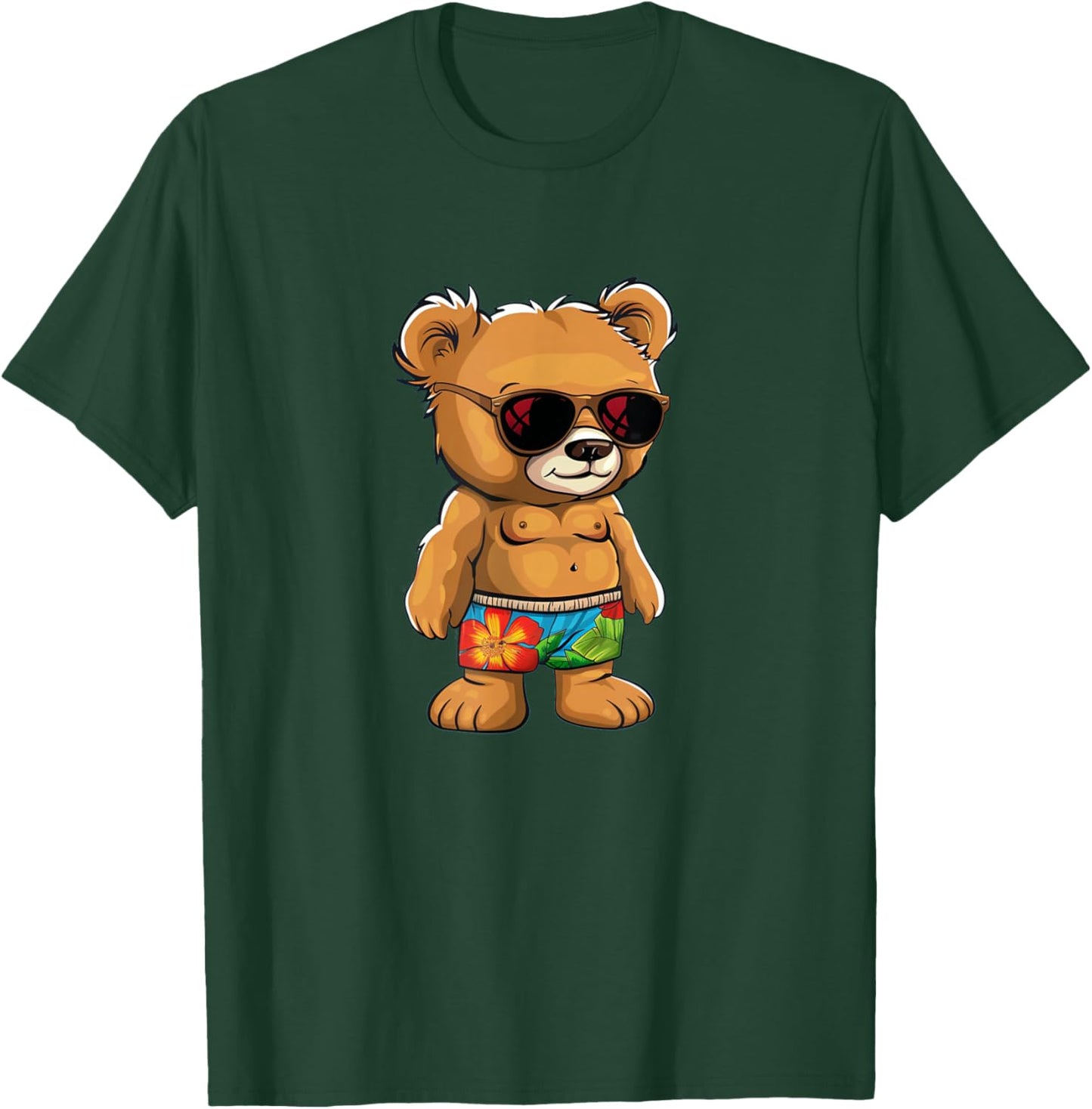 Awesome Teddy Bear swim trunks Costume T-Shirt - T-Shirt | Forest