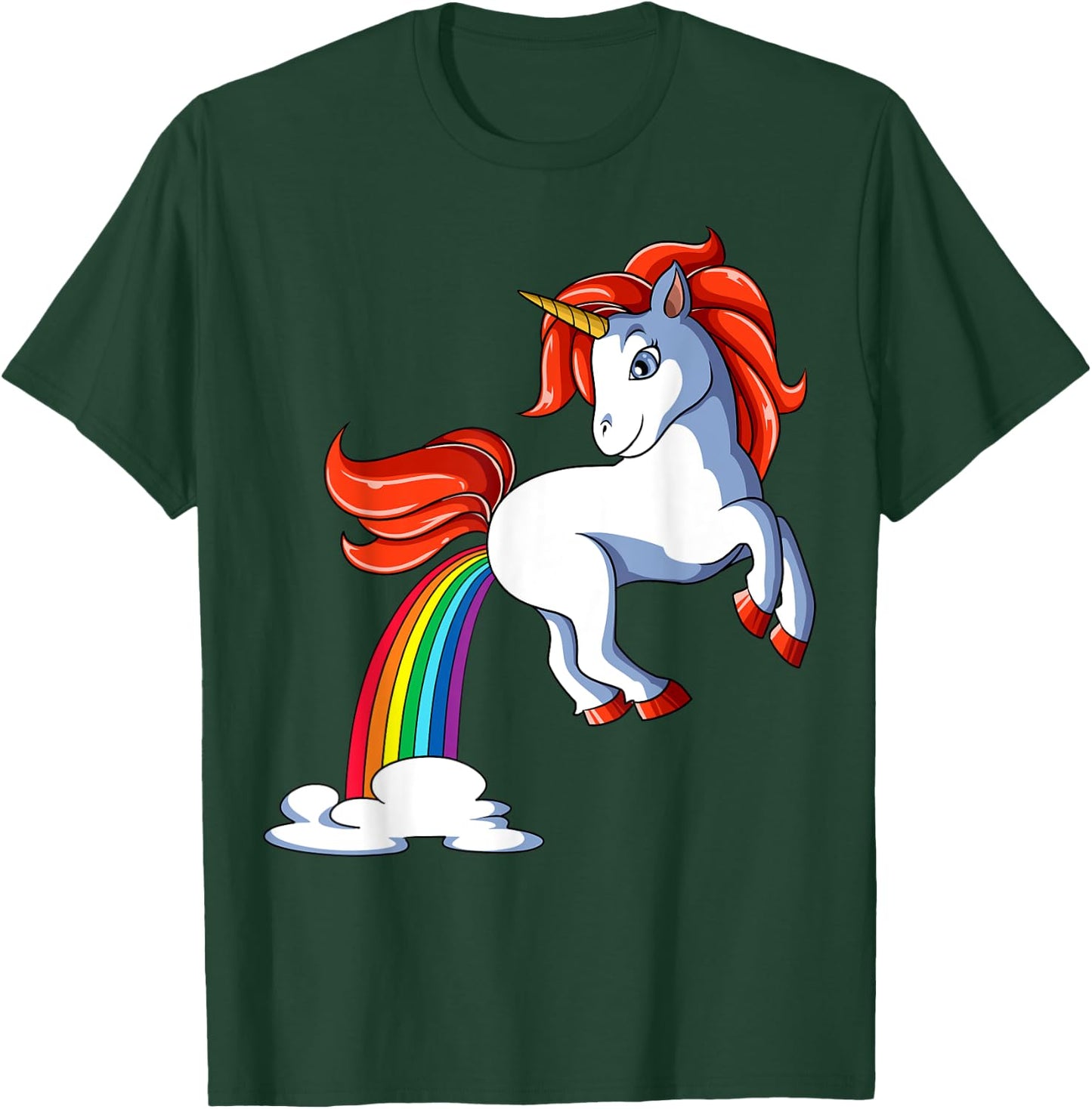 Farting Unicorn Farts Rainbow Unicorn T-Shirt - T-Shirt | Forest