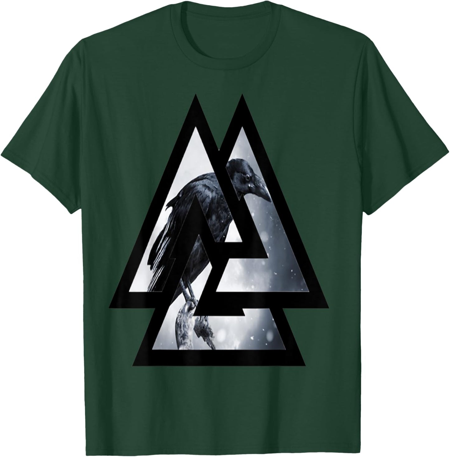 Crow Raven Norse Viking Style Gift Vikings lover T-Shirt - T-Shirt | Forest