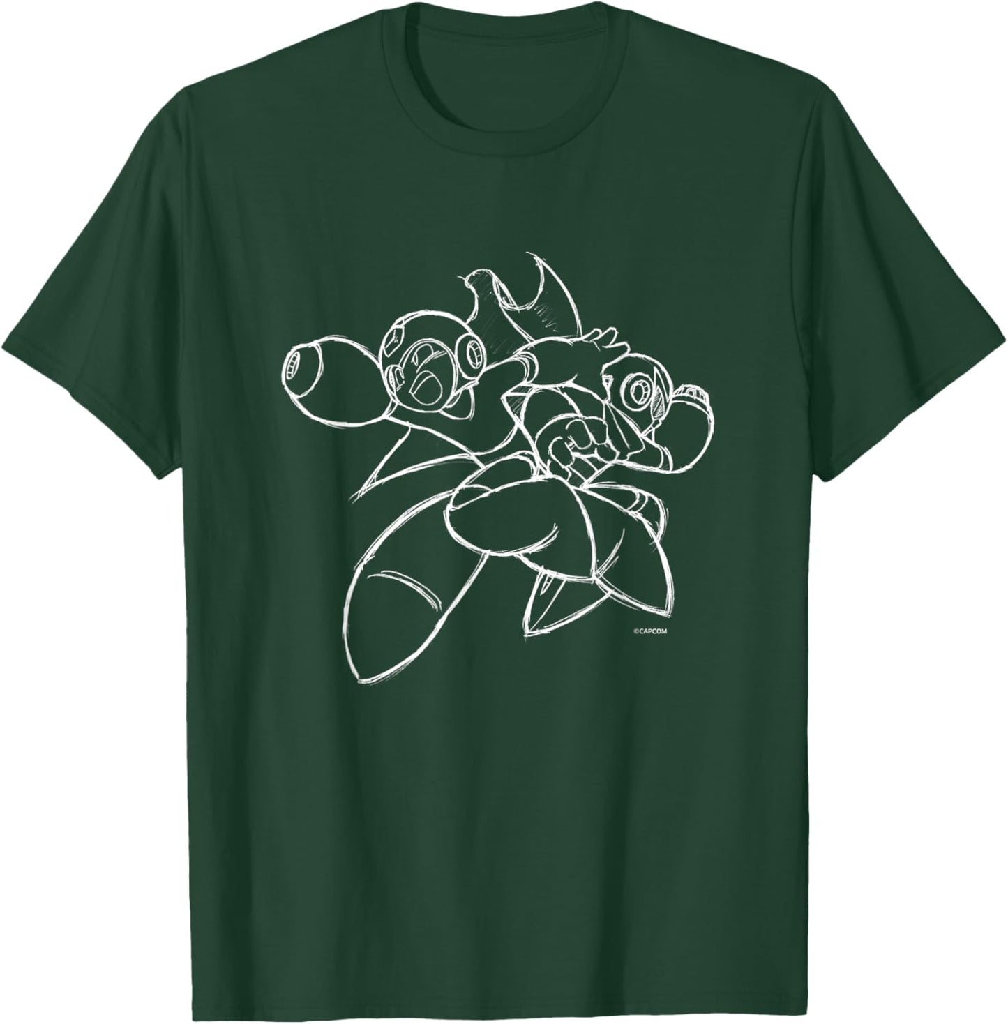 Capcom MEGA MAN VS. ProtoMan -Child - Black, Small - Short Sleeve, Cotton 80% Polyester 20% - Gaming T-Shirt - T-Shirt | Forest