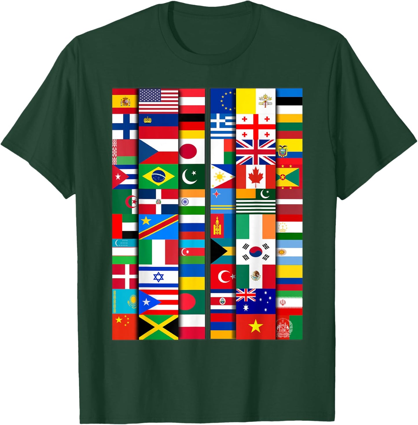 60 Flags of the Countries of the World, Global Unity T-Shirt - T-Shirt | Forest