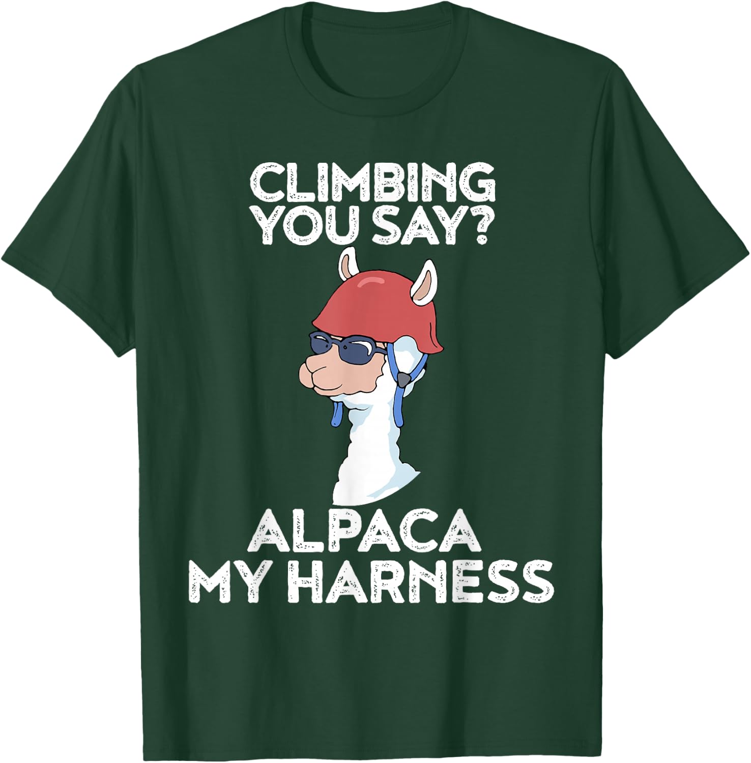 Funny Climbing Shirt Cute Alpaca Rock Climber T-Shirt - T-Shirt | Forest