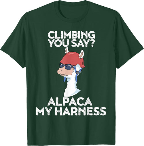 Funny Climbing Shirt Cute Alpaca Rock Climber
