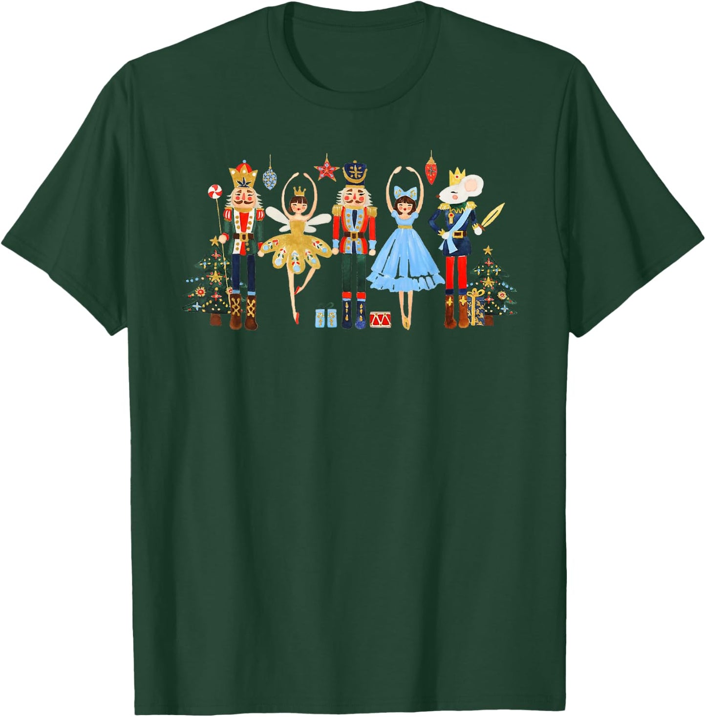 Retro Nutcracker Ballet Christmas Tree Shirts Girl T-Shirt - T-Shirt | Forest