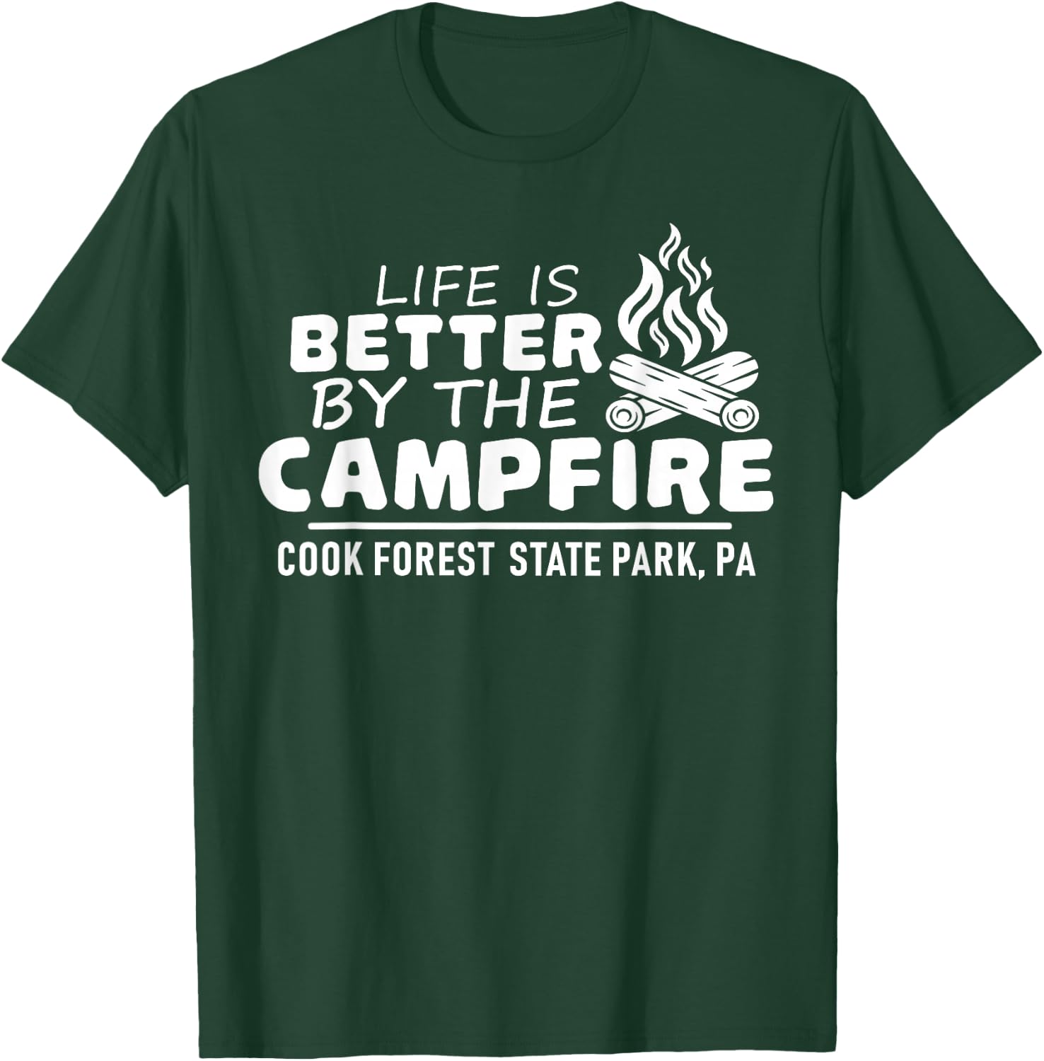 Cook Forest State Park Campfire Shirt Camping Hiking Outdoor T-Shirt - T-Shirt | Forest